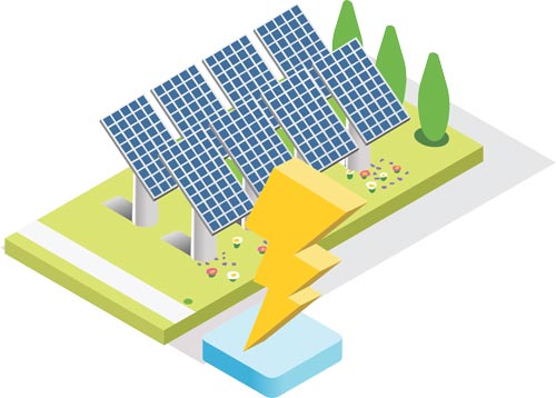 Ilustração sobre geração de energia elétrica